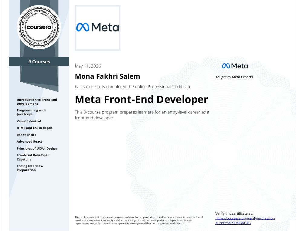 Mona Fakhri | Software Engineer & Front-End Developer
